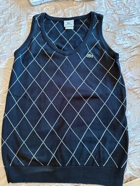 Lactose Black & White Argyle Sweater Vest - Small
